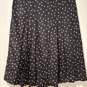 The Villager Long Black and Tan Polkadot Skirt with Pickets Size 8, polyester ma